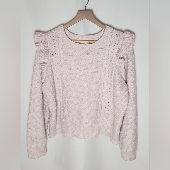 LC Lauren Conrad Girls Pink/Gold Shimmer Sweater XL - Picture 1 of 7